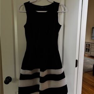 Apt. 9 Black and White Fit and Flare Mini Dress